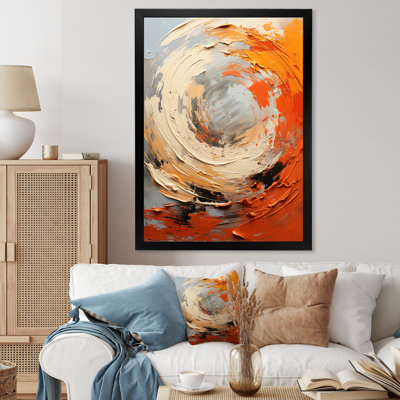 Échos orange et beige de formes modernes II - art mural abstrait