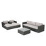 Ensemble de conversation modulaire en rotin avec coussins 8 pièces Jossif