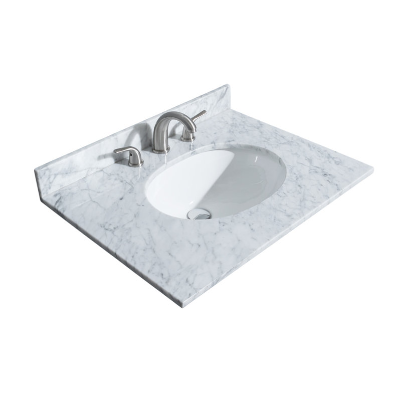30'' Marble Single Bathroom Vanity Top with Sink