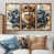 Toile avec cadre flottant brun