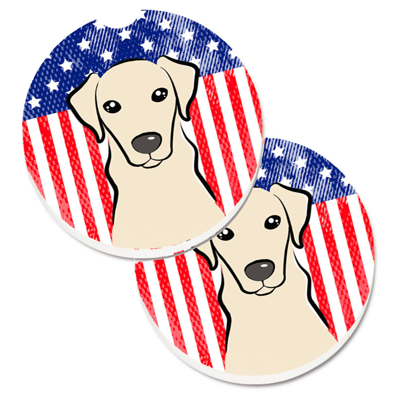 Sous-verre american flag, Labrador jaune