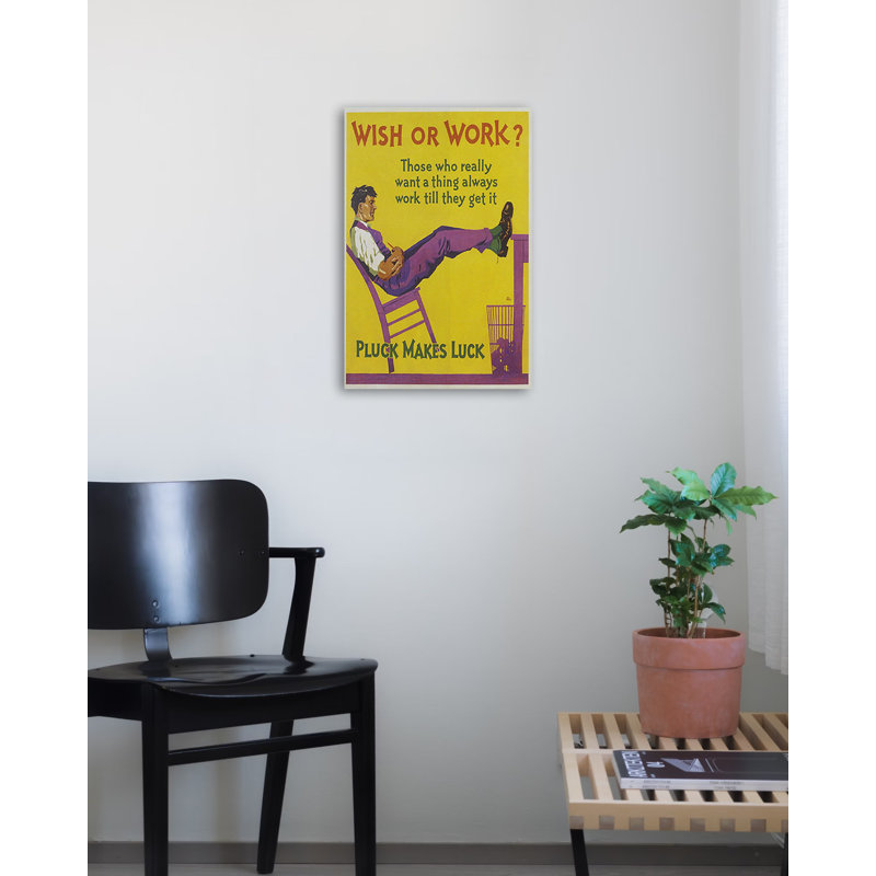 Wish or Work Motivational Quote Framed Canvas Print