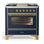 Cuisinière ILVE Majestic III Série 36 po à double combustible avec 6 brûleurs scellés et plaque de cuisson (gaz naturel, porte vitrée)