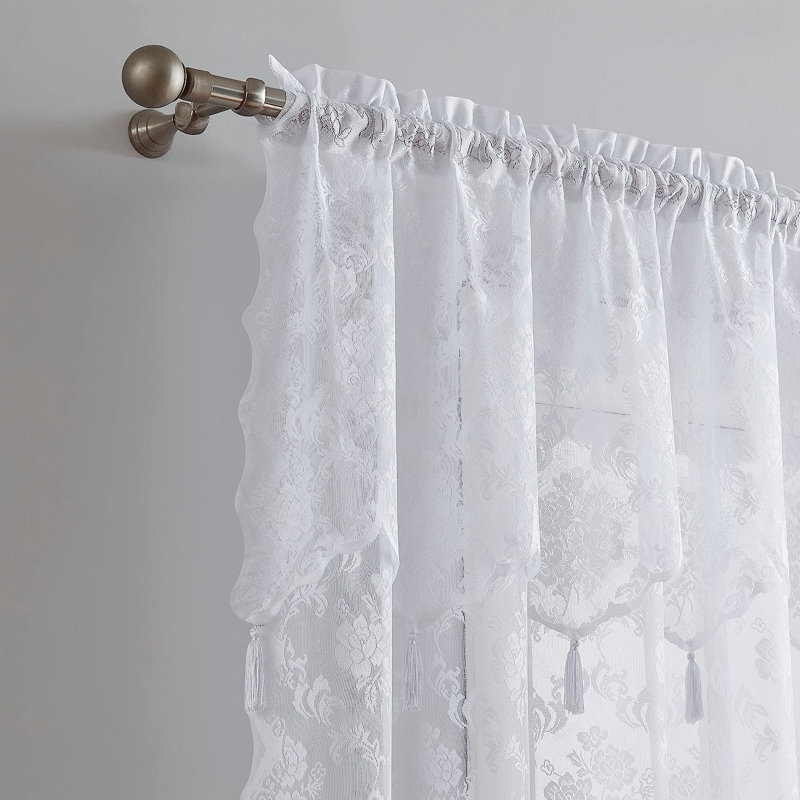 Sidnie Semi Sheer Curtain Pair, 54" W x 63" L, White