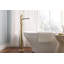 Ensemble de garniture de robinet de baignoire à poser sur pied à poignée simple transitionnelle avec douche carrée en chrome 1,75 GPM-113784733