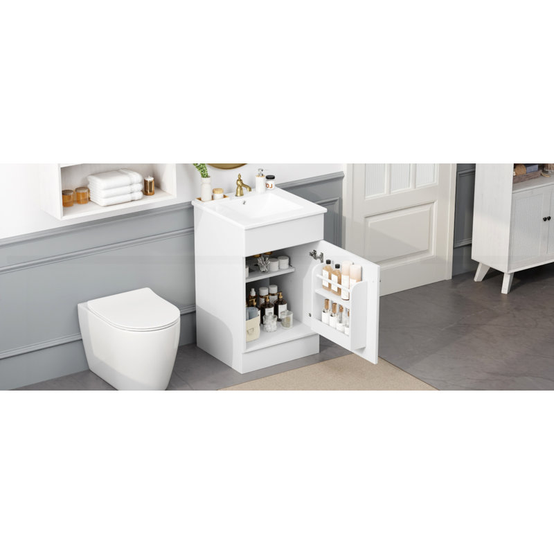 Meuble-lavabo de 20 po avec lavabo, Blanc