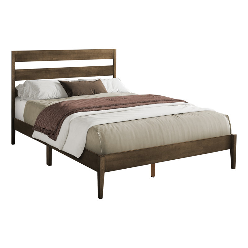 Lit, grand lit, cadre, lit plateforme, chambre à coucher, contemporain, Brun