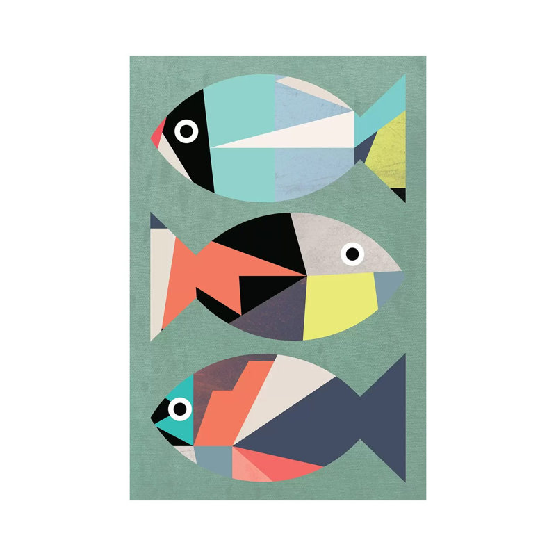 Little Fish 1 Piece Wrapped Canvas Painting, 20.32 cm H x 30.48 cm W