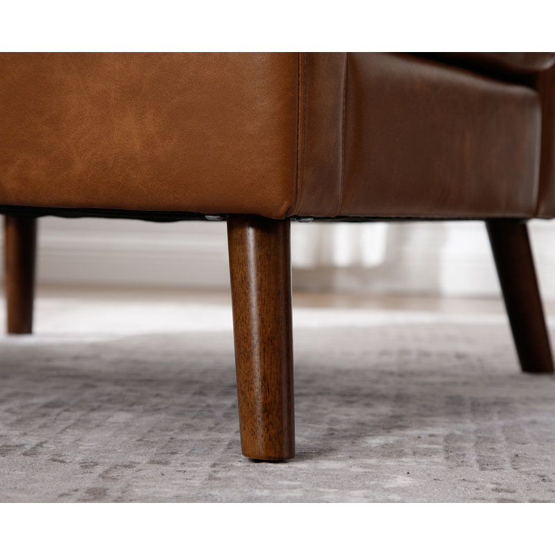 Fauteuil club de 29 po de large Kokoruda, Similicuir brun