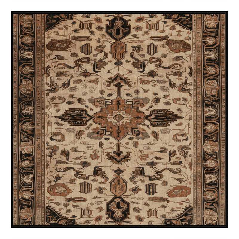 Tapis brun lavable à la machine, Carré 5 pi