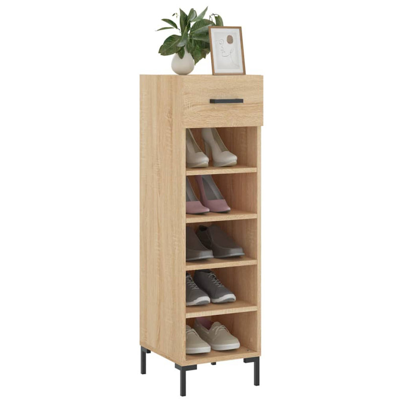 Range-chaussures en bois d'ingénierie Sonoma, fer moyen, Naturel