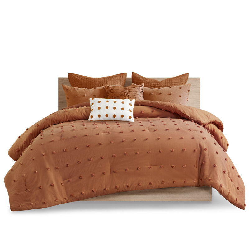 Ensemble d'édredon en coton , Édredon double/grand + 4 pièces additionnelles, rouille