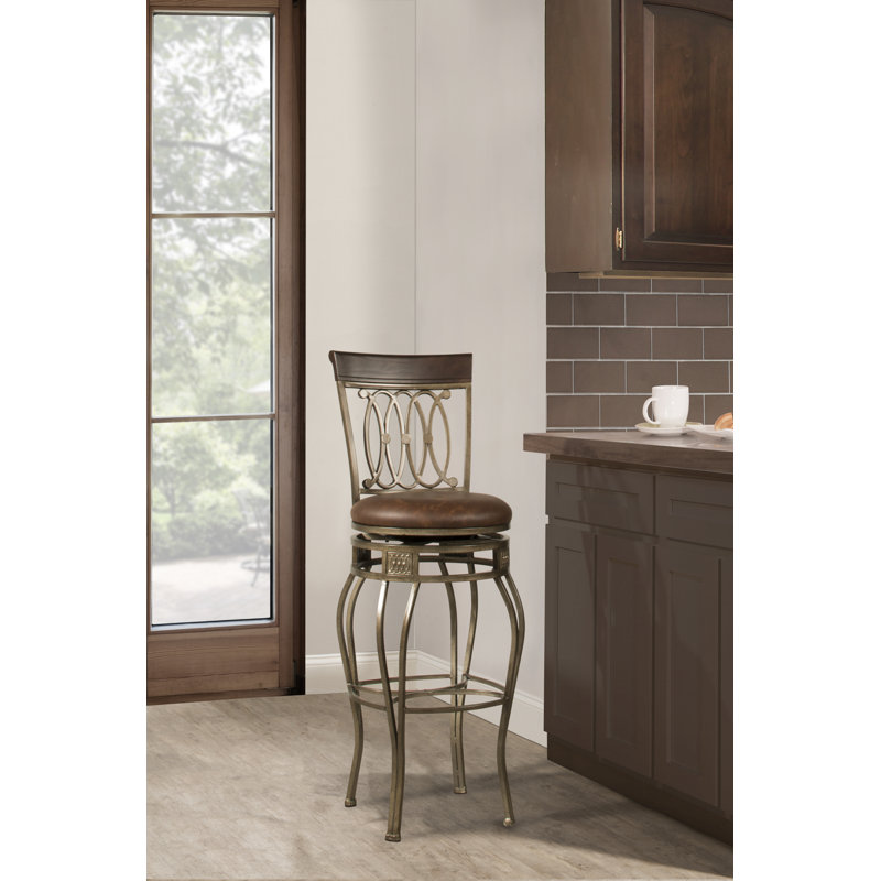 Westward Swivel Upholstered Counter Stool, Bar Stool (32.5" Seat Height)