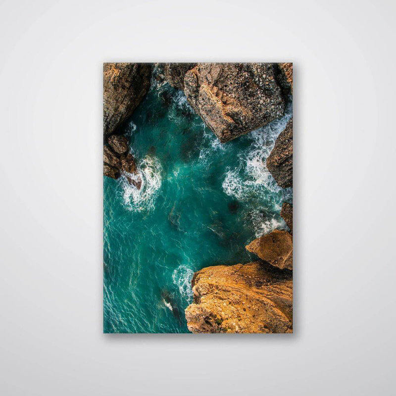 Impression de falaise océanique - art mural paysage côtier - affiche sur toile Sea Cliff - œuvre d'art vue sur la mer - décor de paysage de plage - voyage panoramique suspendu - impression de décoration de bord de mer moderne