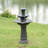 38" Outdoor 3-Tier Lily Birdbath Outdoor Water Fountain with Cascading Water and Adjustable Pump