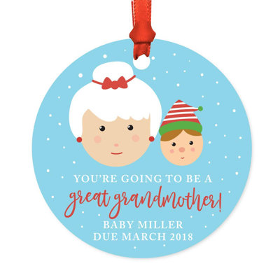 Personnalisable que vous allez devenir une excellente grand-mère à l’échéance, le père noël et la mme père noël avec l’ornement boule elf