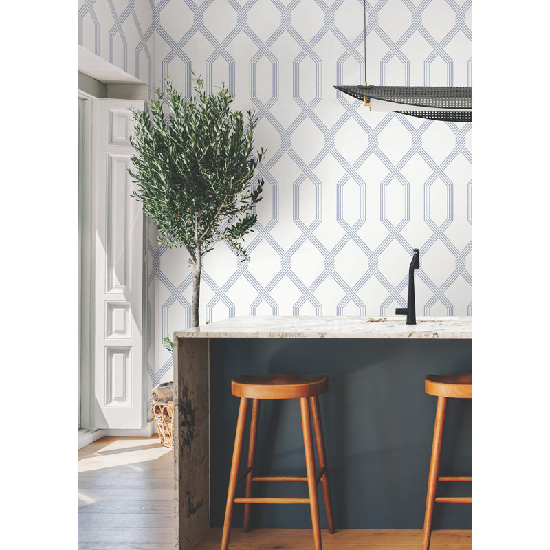 Palisade Geometric Wallpaper Double Roll, Blue