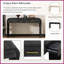 Table basse rétro noire antique avec silhouette arrondie - 2 tiroirs pour le rangement de l'entrée / bureau à domicile-289718208