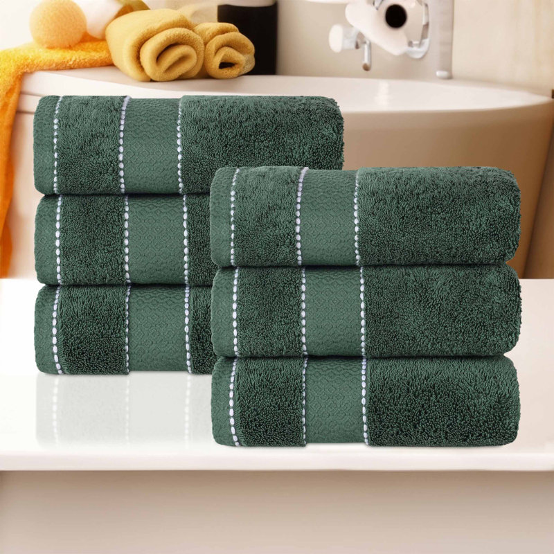 Treiber Egyptian Giza Cotton Hand Towel, Forest Green