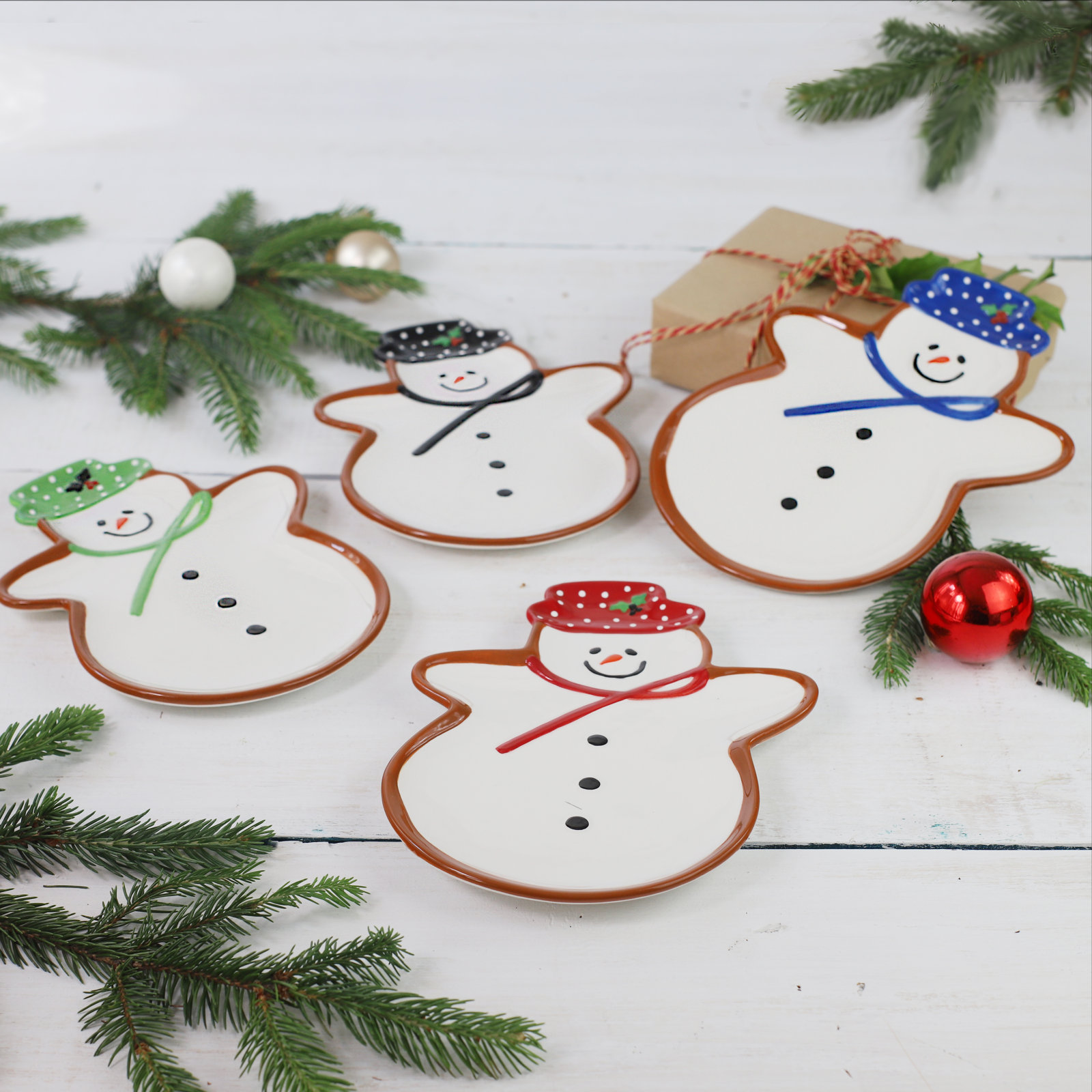 Winterfest Snowman 4 Piece Plate Set