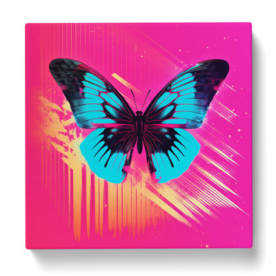 Butterfly Vaporwave - Wrapped Canvas