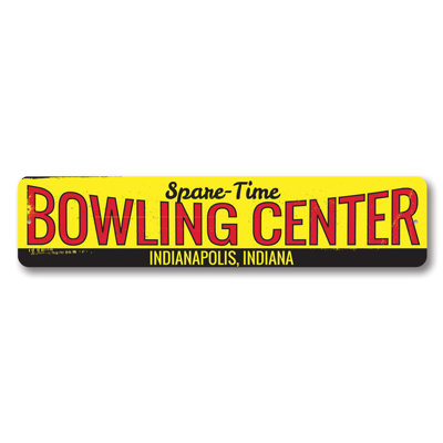 Enseigne en aluminium Bowling Lane