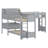 Functional L-Layout Bunk Bed with Built-In Desk, Utility Drawers, and Convenient USB & Electrical Ports-1032454310