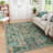 Insect and Plant Vertical Striped Textured Washable Area Rug - Nature-Inspired Carpet for Living Room, Bedroom, or Office-1498526013