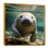 Curious Manatee Gaze II - Lamantin, art mural