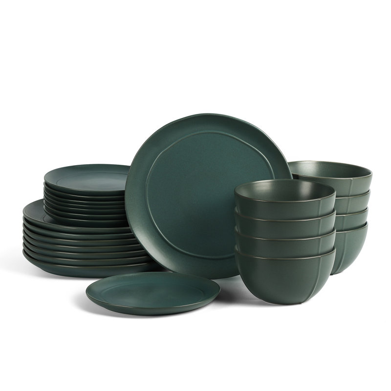 Stone Lain Infinity 24-Piece Dinnerware Set Stoneware, Green