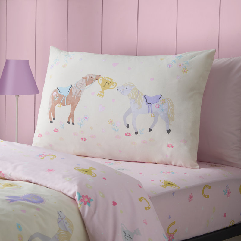 Happy Horses Reversible Duvet Cover Set, Double