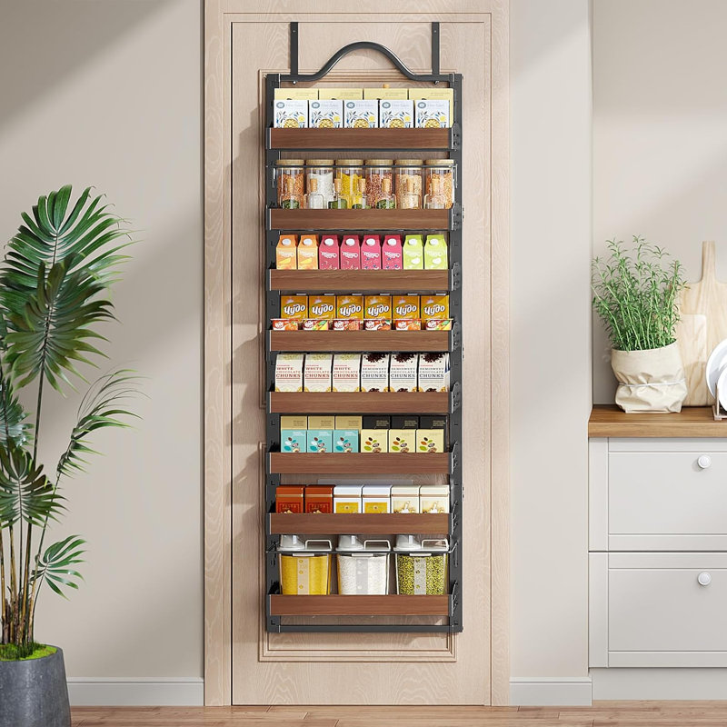 8-Layer Spice Rack Wall Mounted, Black/Brown