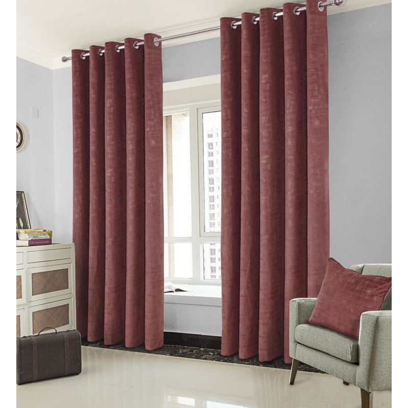 Conrada Room Darkening Curtain Pair, Heather, 165 W x 183 D cm