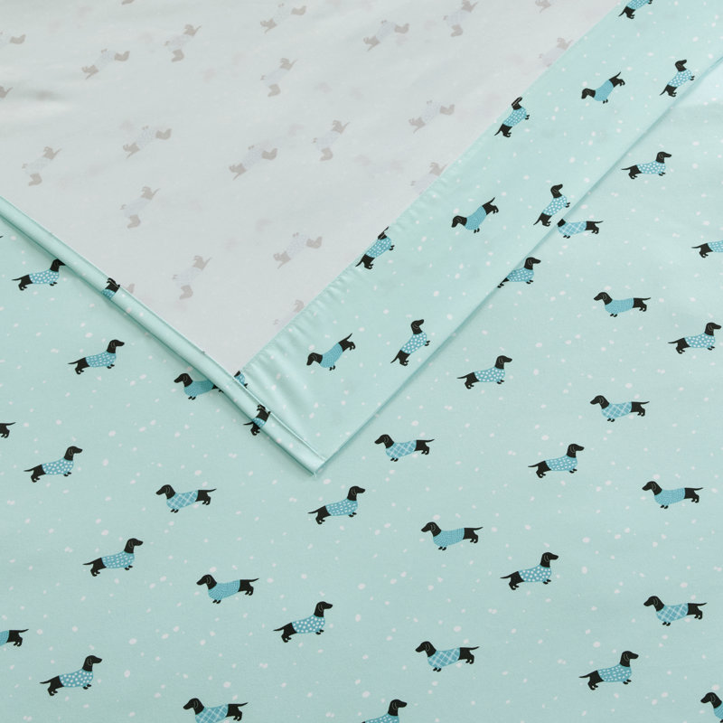  Ensemble de draps fantaisie, Ensemble de draps pour grand lit + drap-housse + t, Turquoise