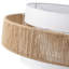 Lustre tambour 4 lumières blanc avec abat-jour en rotin - réglable et à intensité variable, certifié ETL