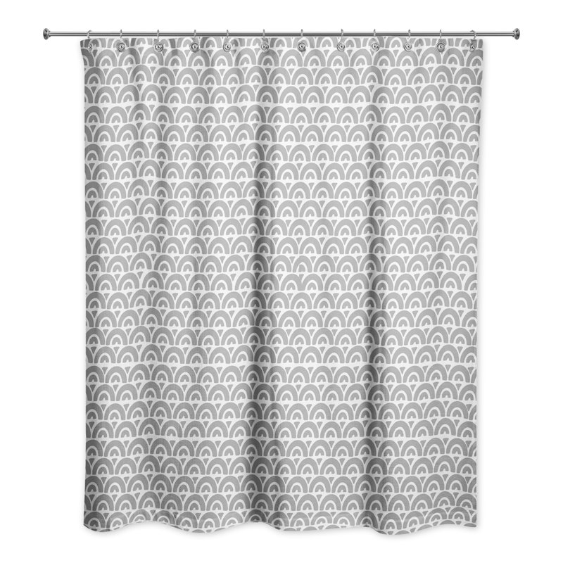 Rideau de douche géométrique simple, Gris