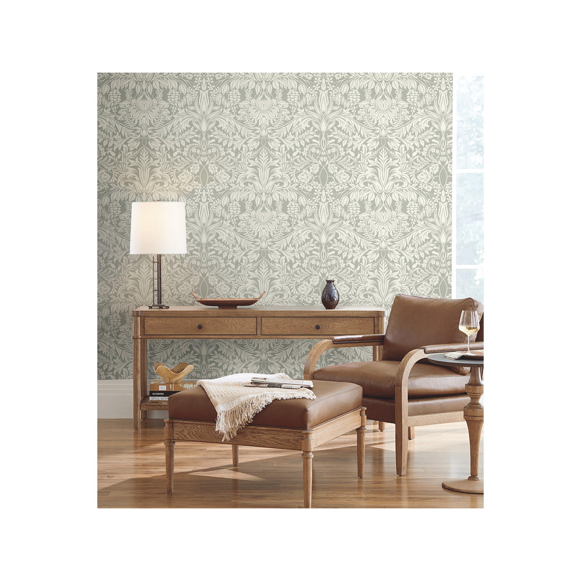 Harmonia Floral Wallpaper, Gray