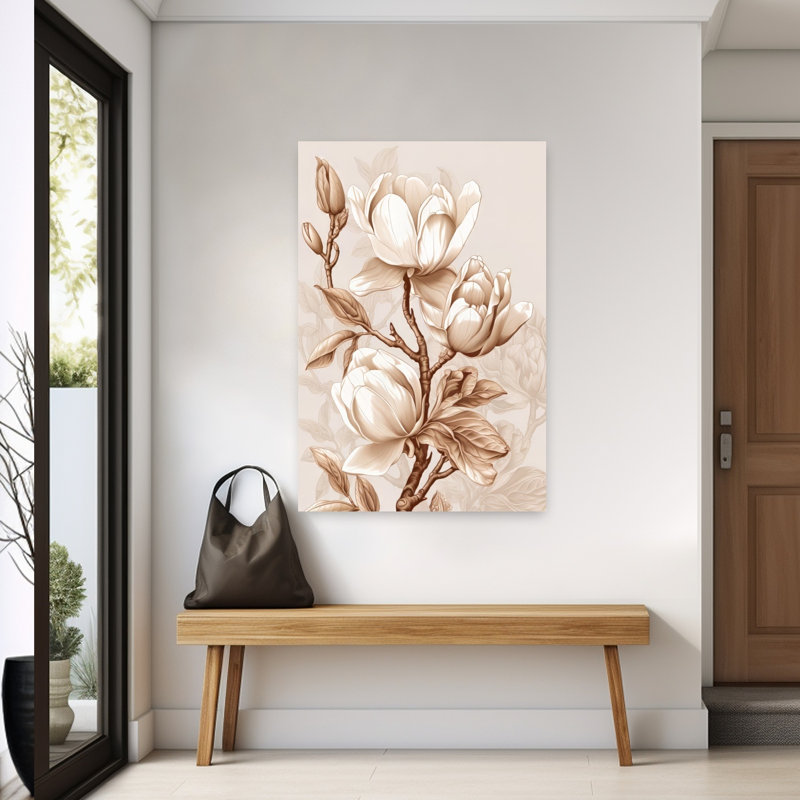 Elegant Magnolia Blooms 1 Piece Wrapped Canvas Wall Art, 152.4 cm H x 101.6 cm W