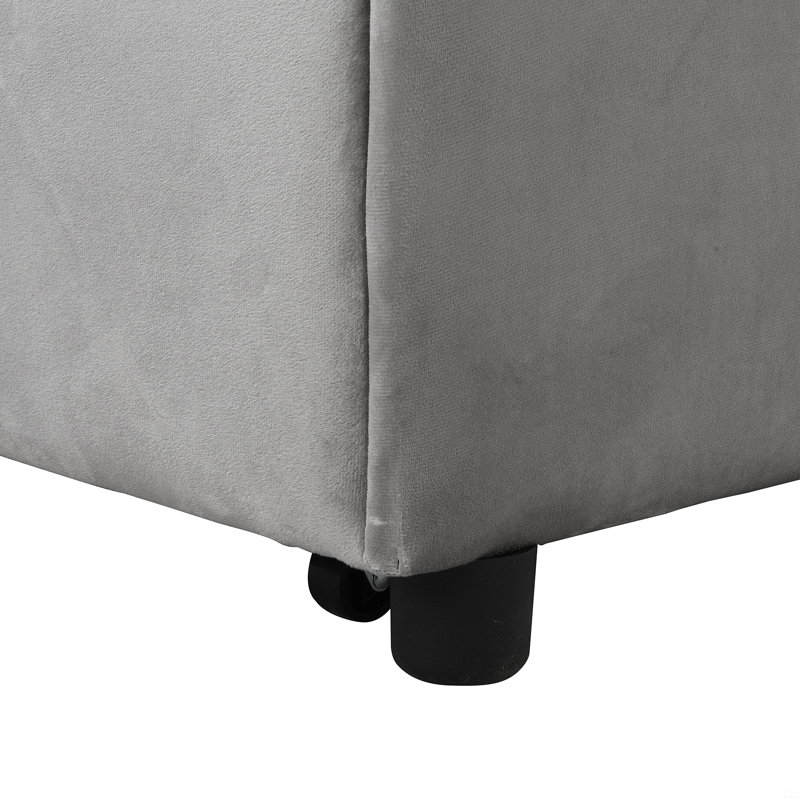 Mentar 39.8'' Armless Sofa Bed, Light Gray Fabric