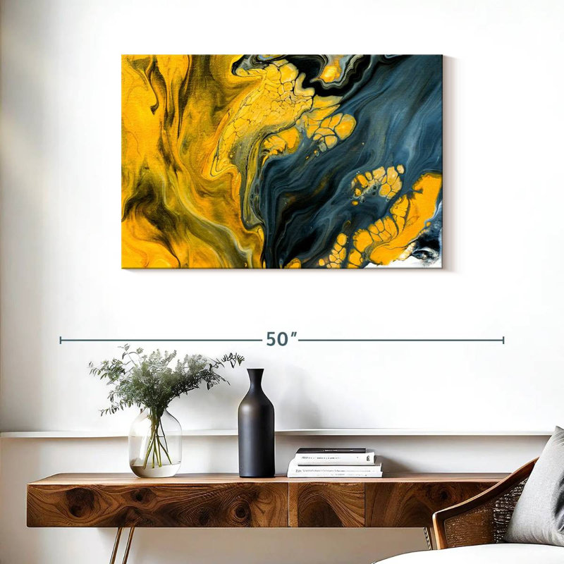 Avery Marbled Abstract, 24" H x 36" W