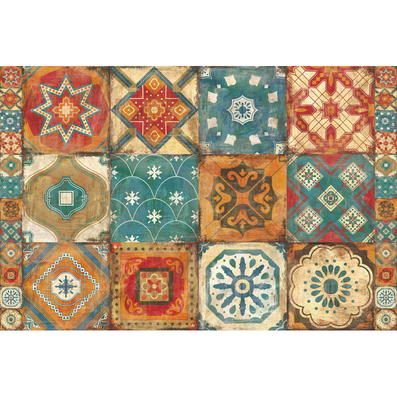 Carreaux marocains - impression sur toile tendue, H 32 po x l 48 po