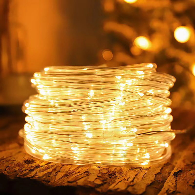 1000cm LED Solar Powered 100 - Bulb Cord String Light