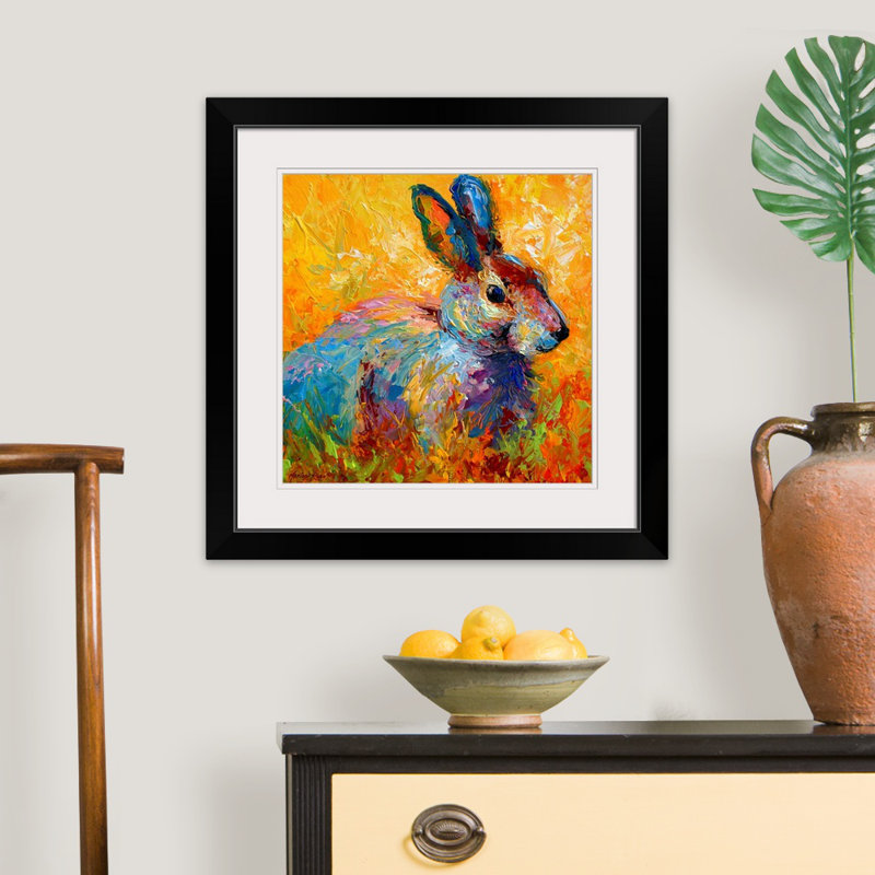 «Forest Bunny» par Anke, reproduction sur toile, H 23 po x l 23 po x P 1 po, Imprimé à cadre noir