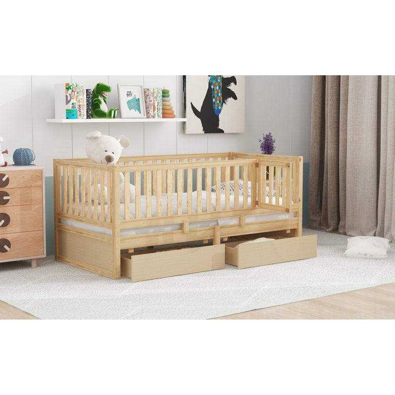 Space-saving Twin Size Solid Wood Daybed With Safety Fence Guardrails - Versatile For Bedroom Playroom
