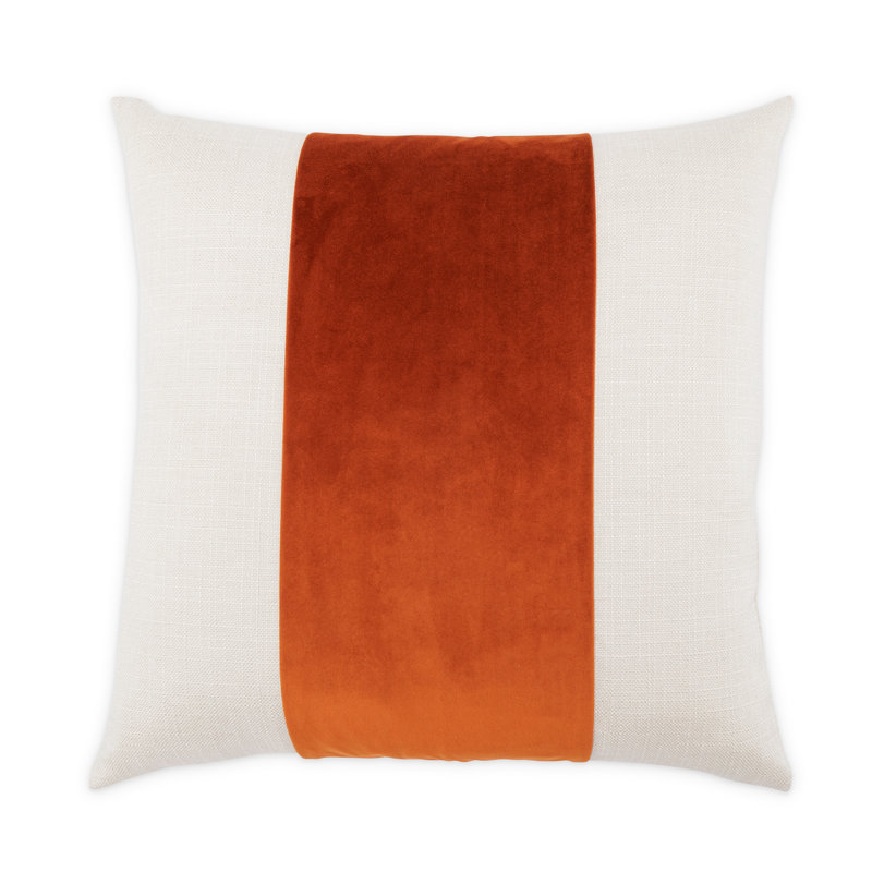 Caleb Throw Pillow Cover & Insert, Cloud/Paprika Striped