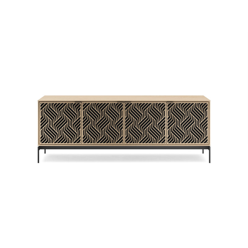 Elements - Cabinet with Console Base - Weave Door, Washed Oak