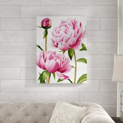 « winsome pivoines i », peinture sur toile tendue