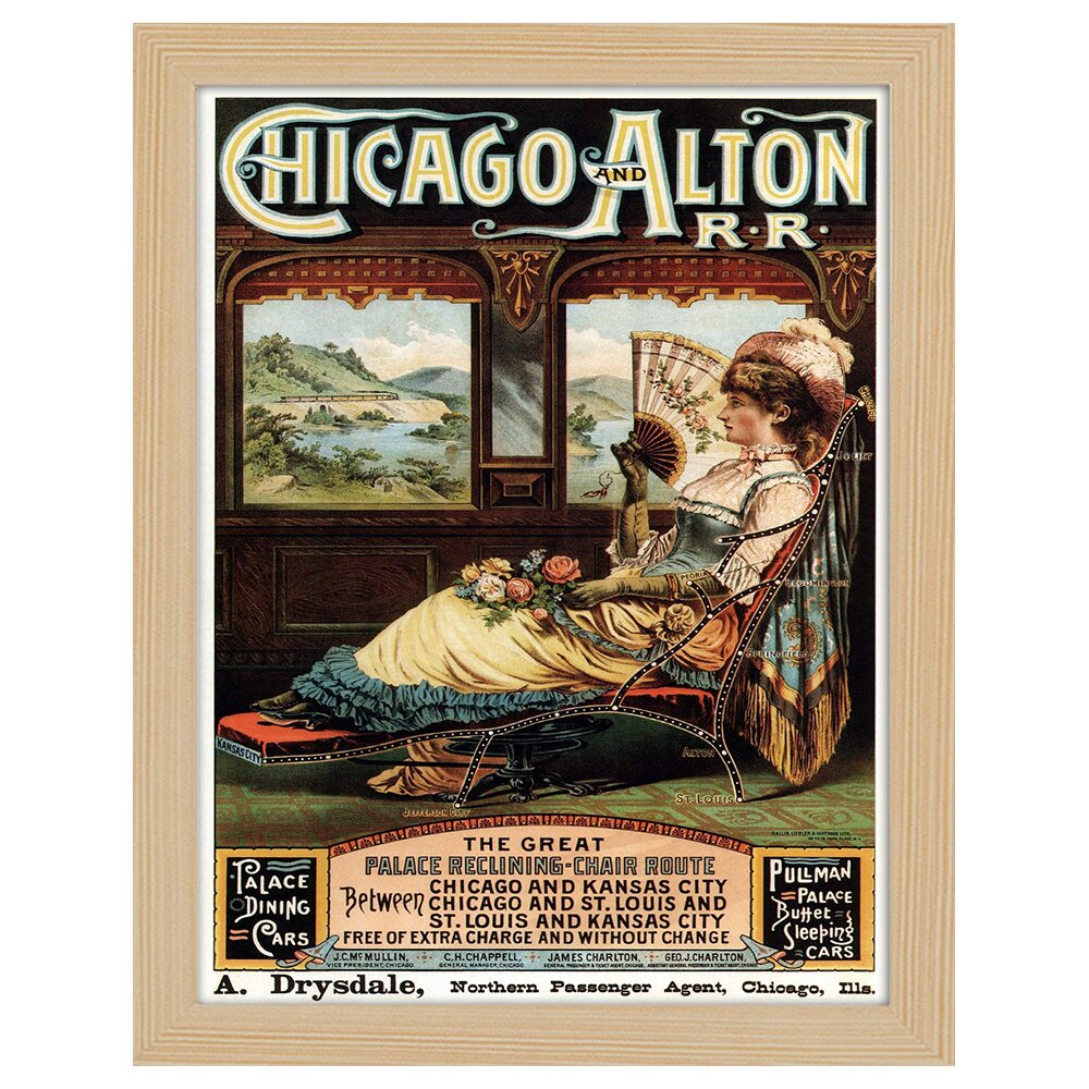 Leinwandbild Werbeplakat Chicago & Alton Eisenbahn