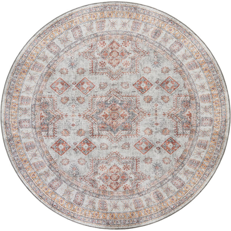 None Huguenot Area Rug Ivory Color, Round 7'10"