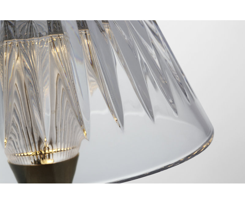 Waterford Blaze Rechargeable Table Lamp with Clear Crystal, 11.5" H x 5.75" W x 5.75" D, Gold